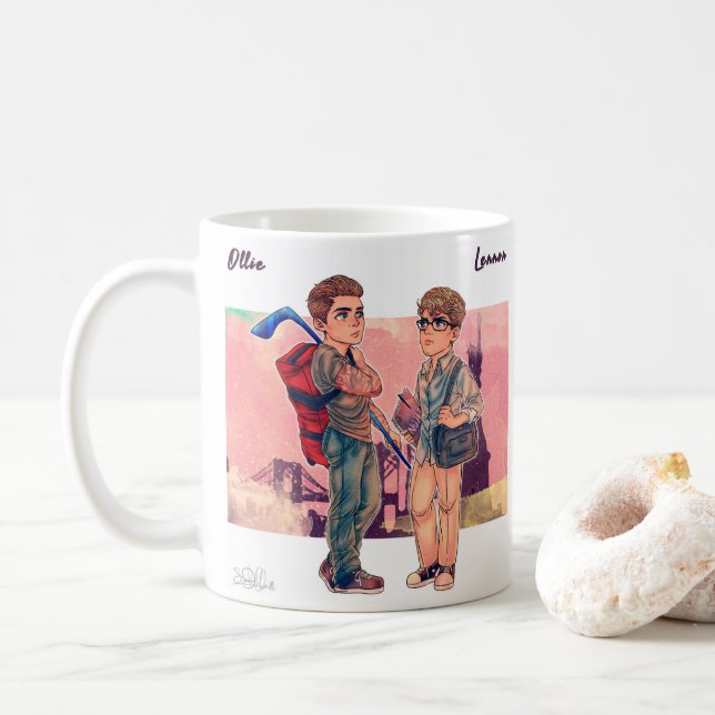 Ollie und Lennon Kaffee-Tasse Kaffeetasse (Mit Donut)