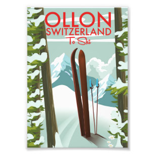 Ollon Schweiz Ski Fotodruck