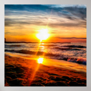 Ölmalerei. Akrylkunst. Großes Poster. Wa Poster