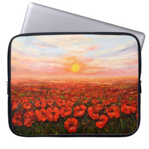 Ölmalerei auf Opiummohn Laptopschutzhülle
