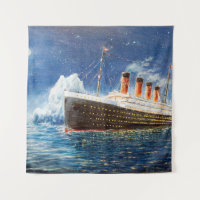 Ölmalerei auf Titanic und Eisberg im Ozean bei n