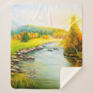  Ölmalerei der schönen Herbstlandschaft, Wald Sherpadecke
