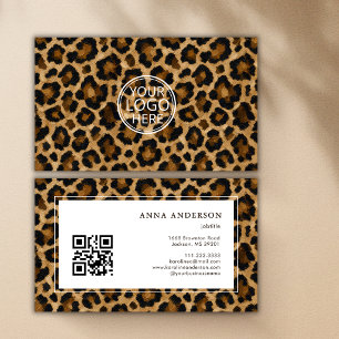 Ölmalerei Leopard Tierprint Ihr Logo QR Code Visitenkarte