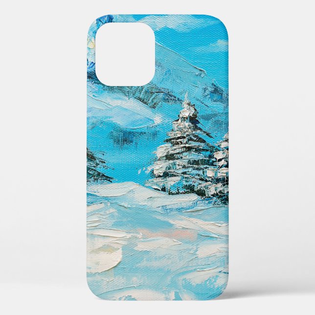  Ölmalerei, Wintergebirgslandschaft mit Sspru Case-Mate iPhone Hülle (Rückseite)