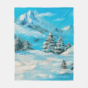 Ölmalerei, Wintergebirgslandschaft mit Sspru Fleecedecke
