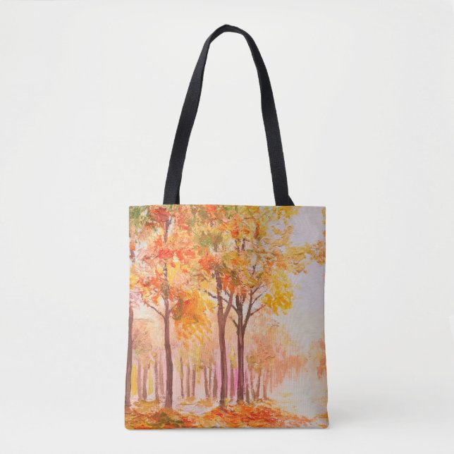 Ölmalerlandschaft - farbiger Herbstwald Tasche (Vorderseite)