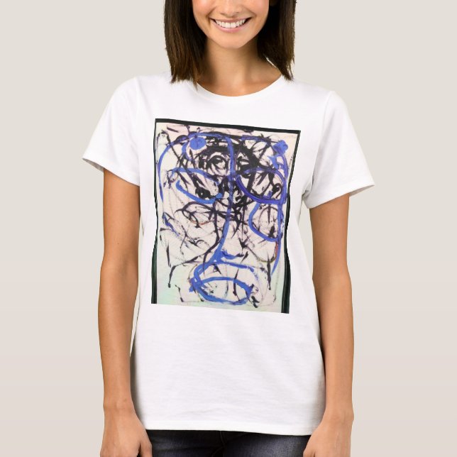 Olmec Head Abstrakt Jeff Hankamer Artjunkhaus Kuns T-Shirt (Vorderseite)