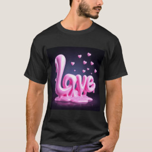 olografisches 3D-Iridescent-Herz T-Shirt