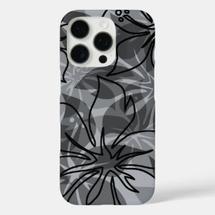 Olowalu Hibiscus Hawaiian Camo Grau iPhone 16 Pro Hülle