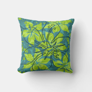 Olowalu Hibiscus Hawaiian ReversibleSquare Kissen