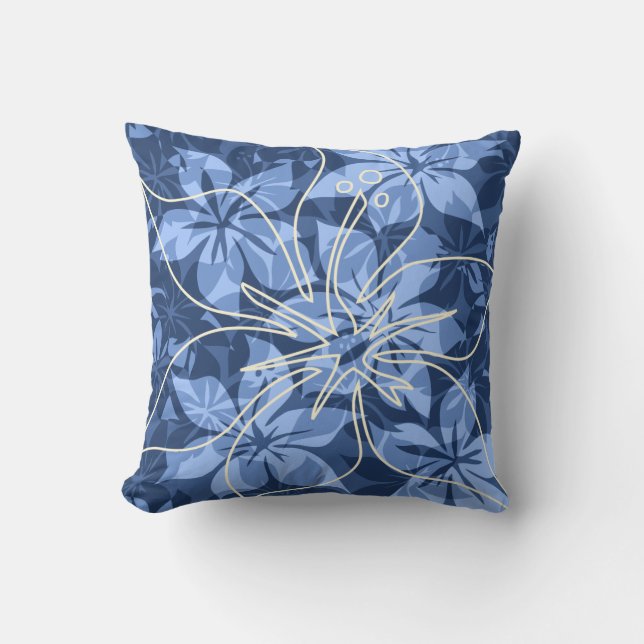 Olowalu Hibiskus Hawaiian ReversibleSquare Pillows Kissen (Vorderseite)