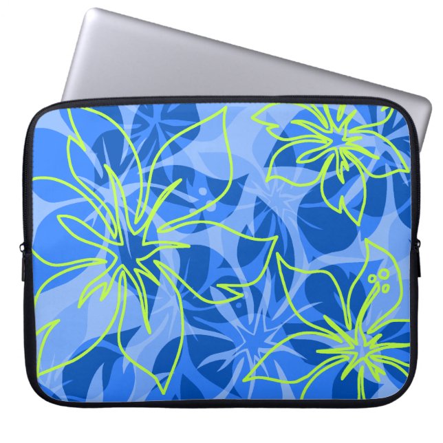 Olowalu Hibiskus-hawaiischer NeoprenWetsuit Laptopschutzhülle (Vorderseite)