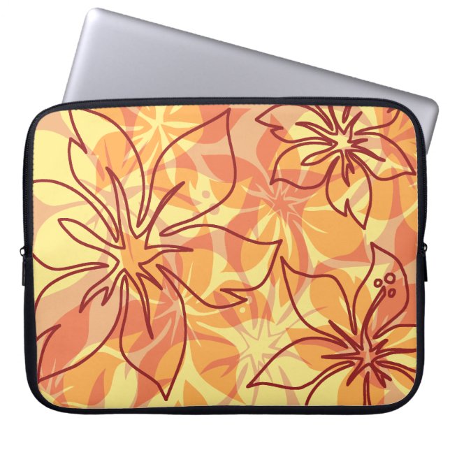 Olowalu Hibiskus-hawaiischer NeoprenWetsuit Laptopschutzhülle (Vorderseite)