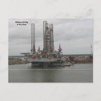 Ölplattform Drydock in Galveston, TX Postkarte