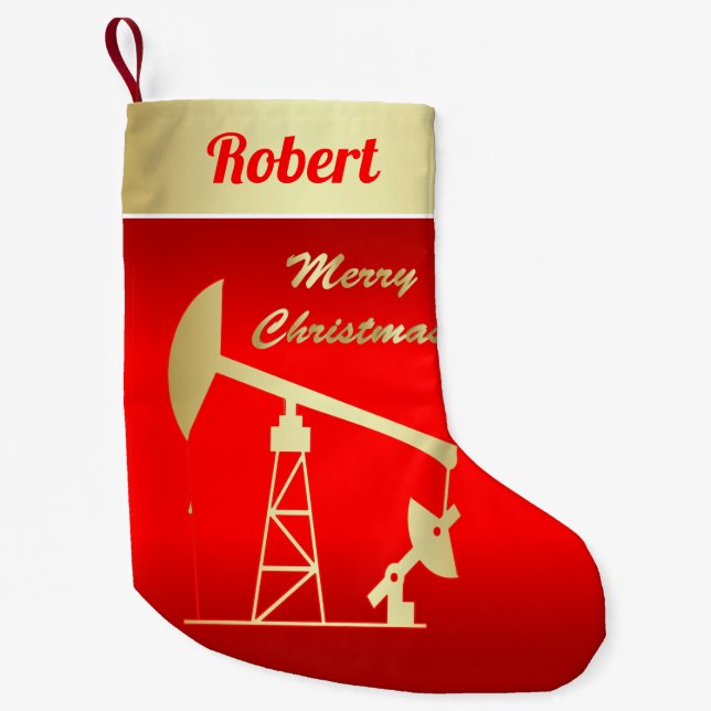 Ölpumpen Jack Frohe Weihnachtsrot Kleiner Weihnachtsstrumpf (Vorderseite)