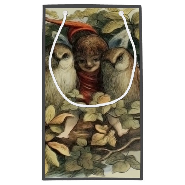Öls und Elf Fairies - Illustration zur Natur Kleine Geschenktüte (Rückseite)