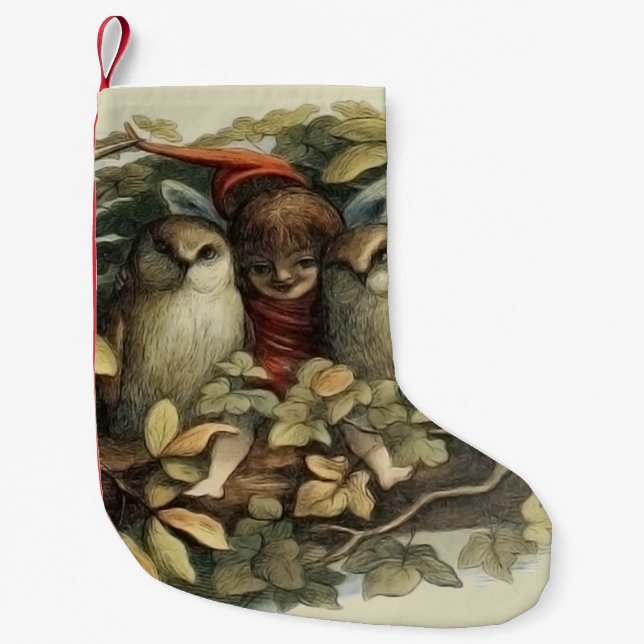 Öls und Elf Fairies - Illustration zur Natur Kleiner Weihnachtsstrumpf (Vorderseite)