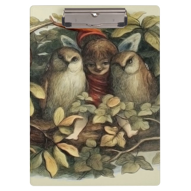 Öls und Elf Fairies - Illustration zur Natur Klemmbrett (Vorderseite)