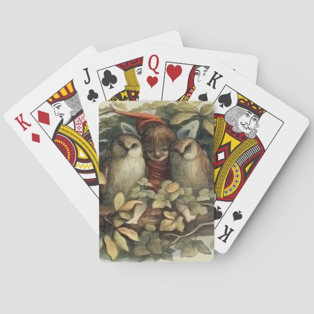 Öls und Elf Fairies - Illustration zur Natur Spielkarten (Rückseite)
