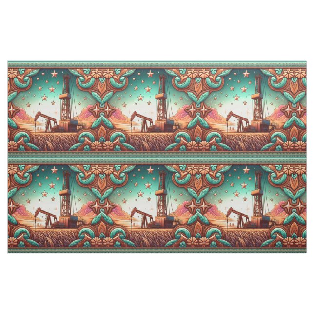 Öltankschiff mit Lederdruckrahmen Stoff (Fat Quarter (45,7 x 55,9 cm))