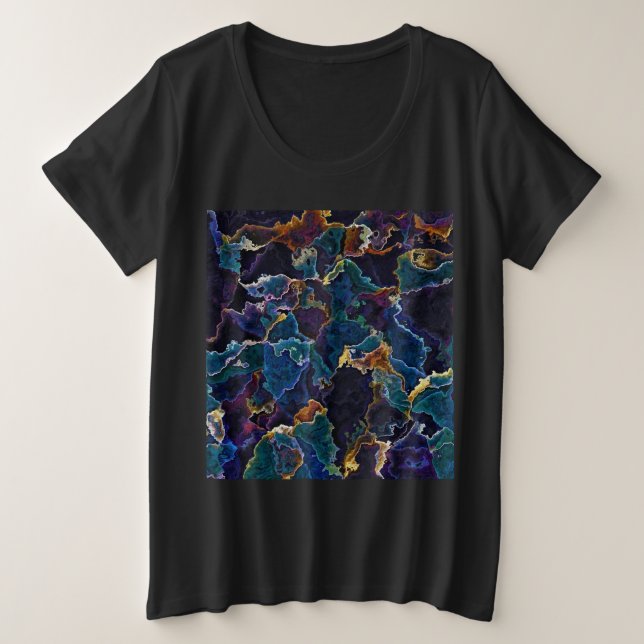 Ölteppich Plus großer T - Shirt (Design vorne)