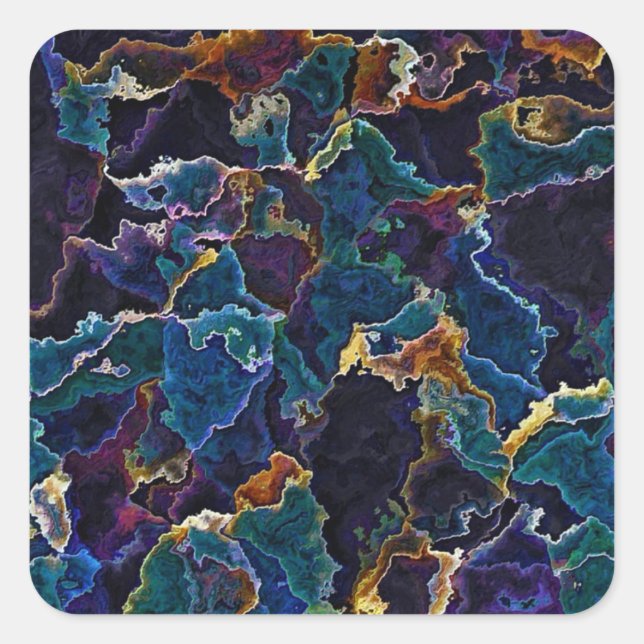 Ölteppich Quadratischer Aufkleber (Vorderseite)