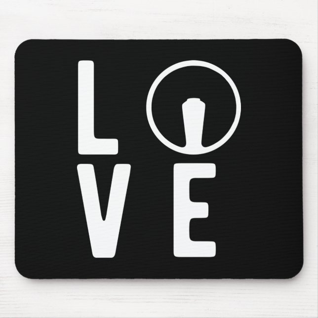 Oltimer 2cv Ente Liebe Typografie Mousepad (Vorne)