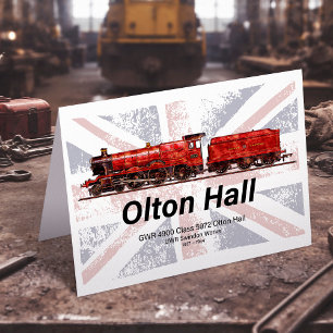 Olton Hall Vintage-Dampflokomotive  Dankeskarte