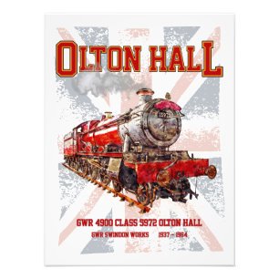 Olton Hall Vintage-Dampflokomotive Fotodruck