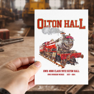 Olton Hall Vintage-Dampflokomotive  Postkarte