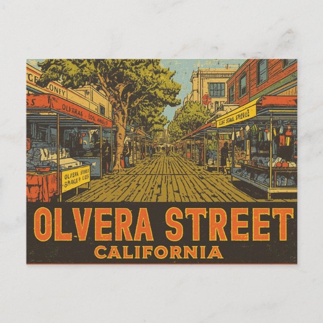 Olvera Street California Postkarte (Vorderseite)