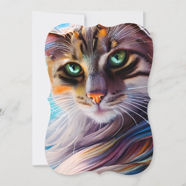 Ölverkettete Katzenportraits Mitteilungskarte (Vorderseite)