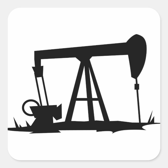 ÖLWELLE SILHOUETTE QUADRATISCHER AUFKLEBER (Vorderseite)