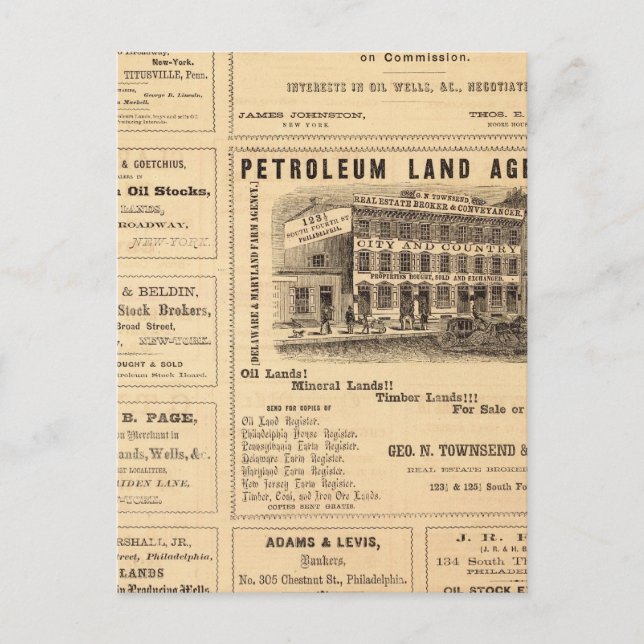 Ölwerbung in New York und Pennsylvania Postkarte (Vorderseite)