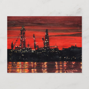 Ölwüste in der Nacht Postkarte