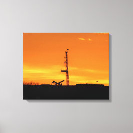 Ölwüstenriege bei Sonnenuntergang Leinwanddruck