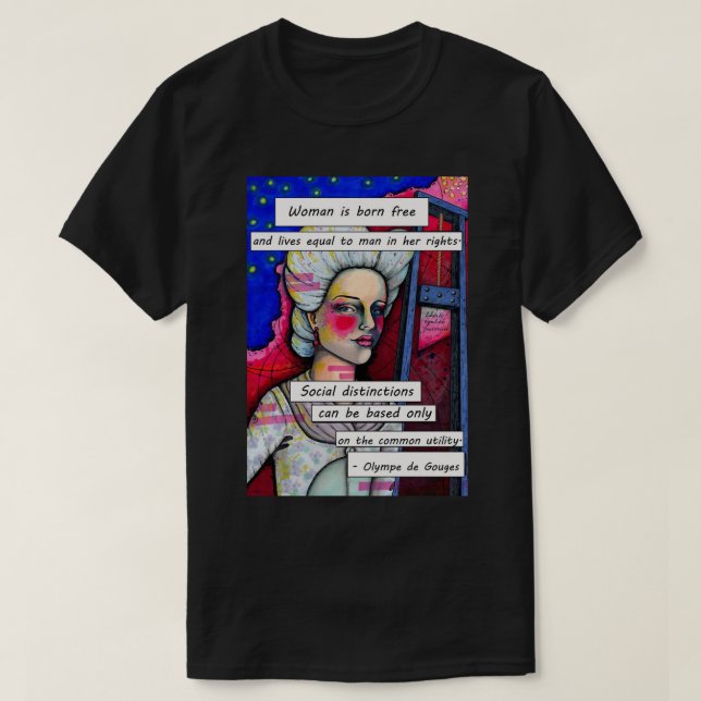 Olympe de Gouges Art Print T-Shirt (Design vorne)