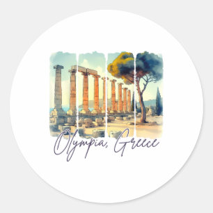 Olympia Griechenland Reise Treffen Sie mich in Gri Runder Aufkleber