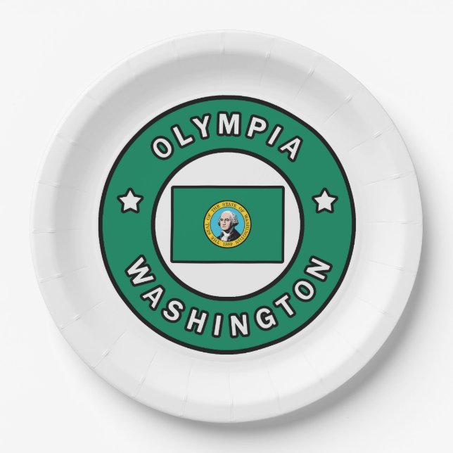 Olympia Washington Pappteller (Vorderseite)