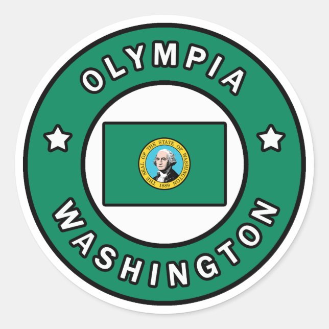 Olympia Washington Runder Aufkleber (Vorderseite)