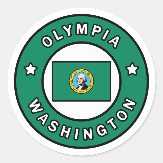 Olympia Washington Runder Aufkleber (Vorderseite)