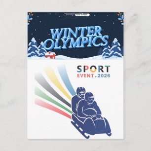 Olympia-Winterpostkarte 2026 Frohe Feiertage Feiertagspostkarte