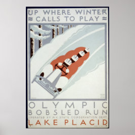 Olympic Bobsled Run Lake Placed Value Poster Paper