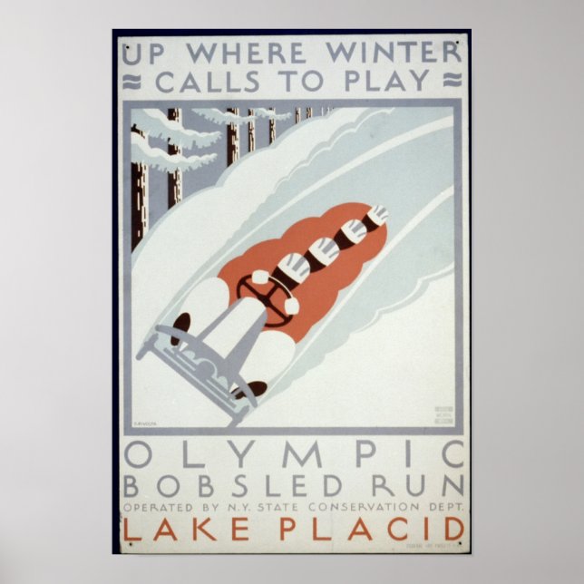 Olympic Bobsled Run Lake Placed Value Poster Paper (Vorne)