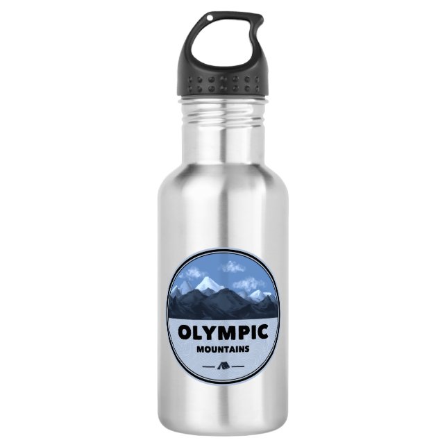 Olympic Mountains Washington Camping Edelstahlflasche (Vorderseite)
