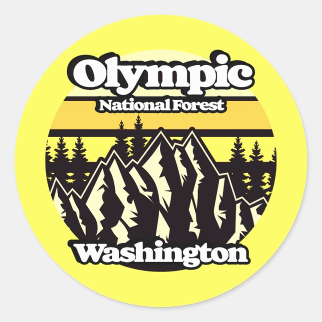 Olympic National Forest, Washington Runder Aufkleber (Vorderseite)