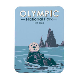 Olympic National Park Seeotter Vintage Magnet
