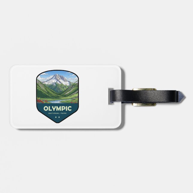 Olympic National Park Shield Gepäckanhänger (Rückseite horizontal)