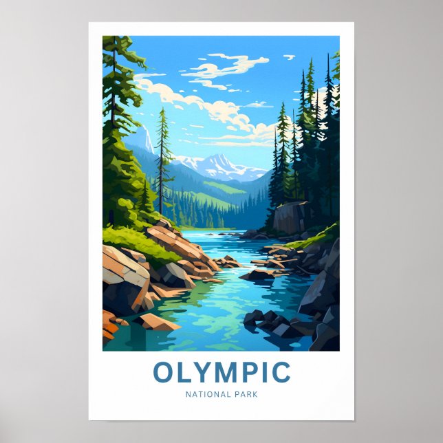 Olympic National Park Travel Print Poster (Vorne)