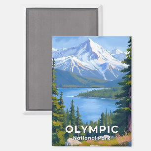 Olympic National Park   Washington Reise Malerei Magnet